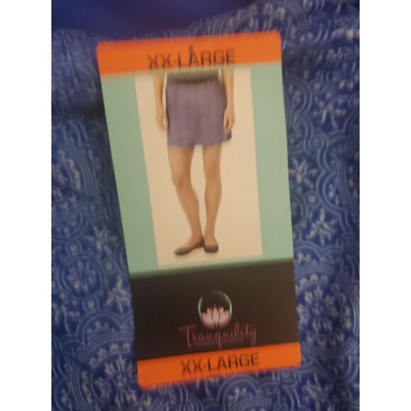 TRANQUILITY by Colorado Clothing Stretch Geometric Blue White Print Skort Sz XXL - Picture 2 of 7